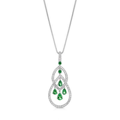 Lumbers Pre-owned 18ct Tsavorite & Diamond Pendant