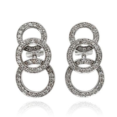 Lumbers Pre-Owned 18ct Gold Triple Circle Diamond Earrings