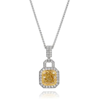 Lumbers Plat & 18ct Yellow & White Diamond Pendant