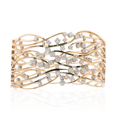 Lumbers Pre-Owned 18ct Gold Diamond Openwork Bangle