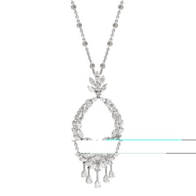 Lumbers 18ct Gold 7.42ct Diamond Multi-Cut Pendant