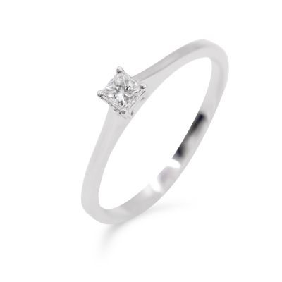 Lumbers Platinum 0.16cts Diamond Princess Cut Promise Ring