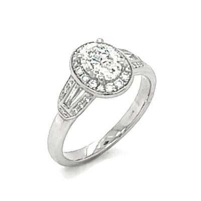 Lumbers Pre-Owned Plat 1.00cts Diamond Multi Cut Ring