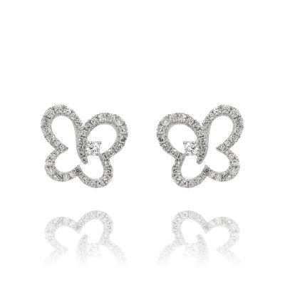 Lumbers 18ct Gold 0.62cts Diamond Butterfly Earrings