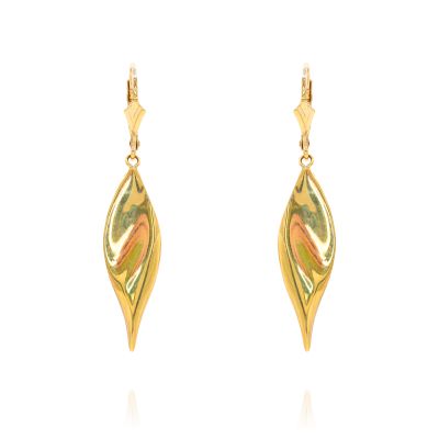 Lumbers Pre-owned 9ct Gold Leaf Style Drop Earrings