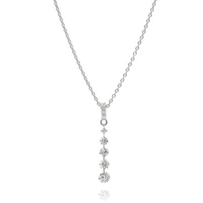 Lumbers 18ct Gold Graduated Diamond Drop Necklace