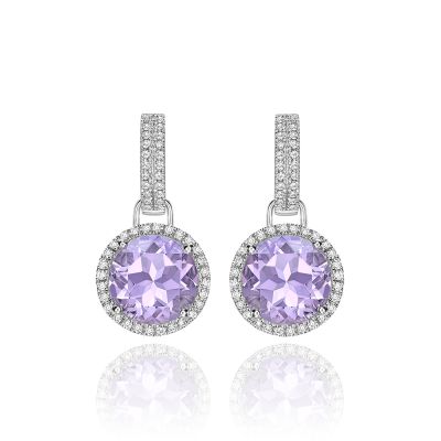 Lumbers 18ct Gold Grace Amethyst & Diamond Earrings