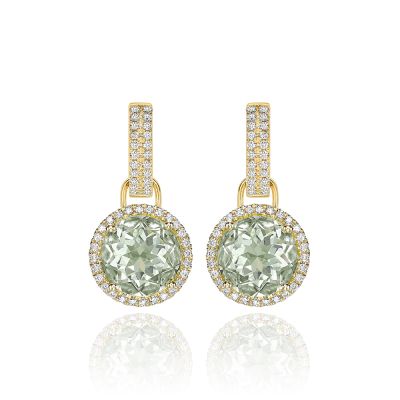 Kiki McDonough KIKI MCDONOUGH GREEN AMETHYST DROP EARRINGS