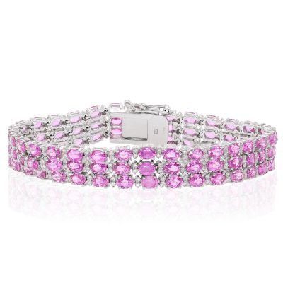Lumbers 18ct Gold 23.81cts Pink Sapphire & Diamond Bracele