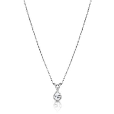 Lumbers 18ct White Gold Pear Cut Diamond Pendant