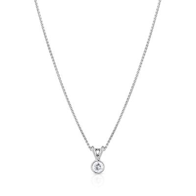 Lumbers 18ct White Gold Brilliant Cut Diamond Pendant