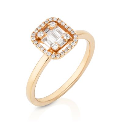 Lumbers 18ct Gold Baguette & Brilliant Cut Diamond Ring