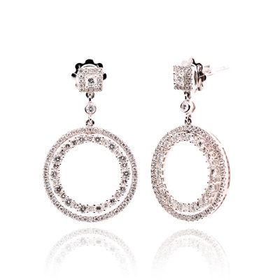 Lumbers 18ct Gold 1.65cts Circular Diamond Drop Earrings