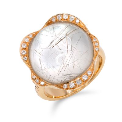 Lumbers 18ct Rose Gold Bloom Mother of Pearl Ring