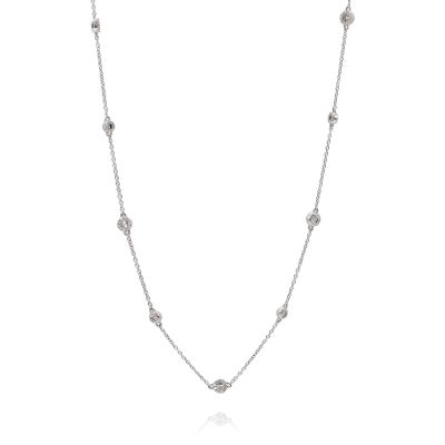 Lumbers 18ct Gold 1.50cts Diamond Rub Over Necklace