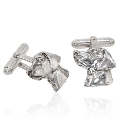 Lumbers Silver Golden Retriever Cufflinks
