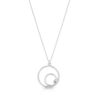 Lumbers 18ct Gold 2 Circle Diamond Eclipse Necklace