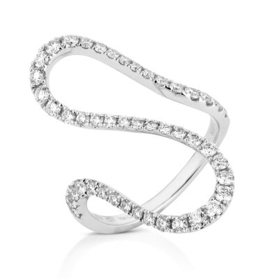 Lumbers 18ct Gold 1.00ct Diamond Wave Dress Ring