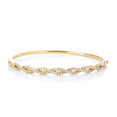 Lumbers 18ct Yellow Gold Diamond 1.46cts Twist Bangle