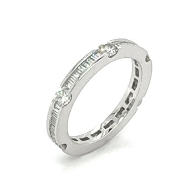 Lumbers Platinum Baguette Diamond Full Eternity Ring