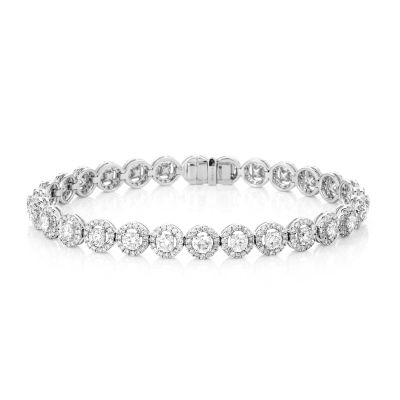 Lumbers 18ct White Gold 6.04cts Diamond Halo Bracelet