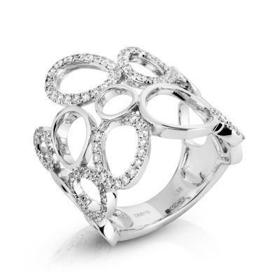 Lumbers 18ct Gold Multi-Circle & 0.82cts Diamond Ring