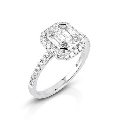 Lumbers 18ct White Gold Diamond Cluster Ring
