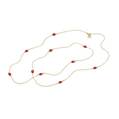 Mattioli Mattioli Mini Puzzle 18ct Gold Red Enamel Necklace