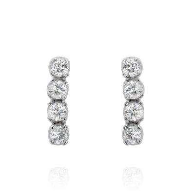  18ct Gold 0.88cts Diamond Drop Earrings