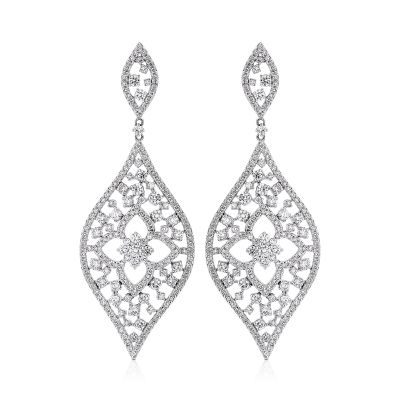 Lumbers 18ct White Gold 4.28cts Diamond Lattice Earrings