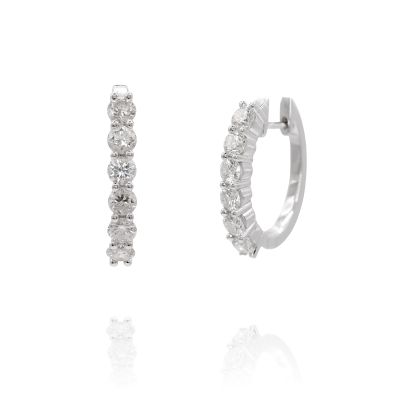 Lumbers 18ct White Gold 1.49cts Diamond Hinged Hoops