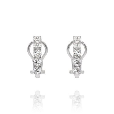 Lumbers 18ct Gold 1.32cts Diamond Set Half Hoops