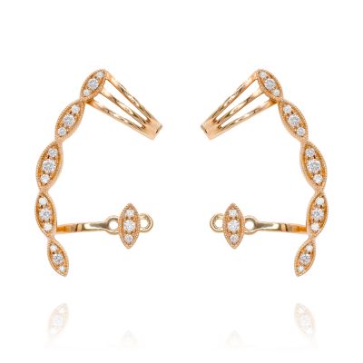 Lumbers 18ct Rose Gold 0.37cts Diamond Ear Cuffs