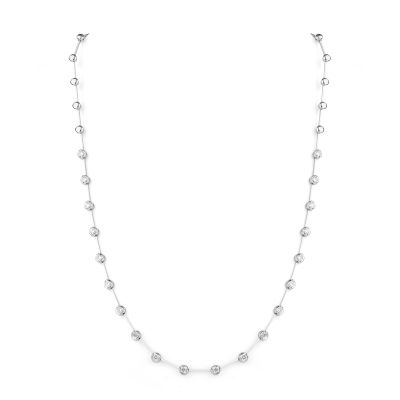 Lumbers 18ct Gold 1.00cts Diamond Bar Necklace