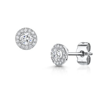 Love Lumbers Platinum 0.40cts Brilliant Cut Diamond Ear-studs