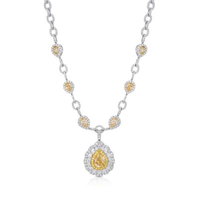 Lumbers 18ct Fancy Yellow Diamond Necklace or Ring