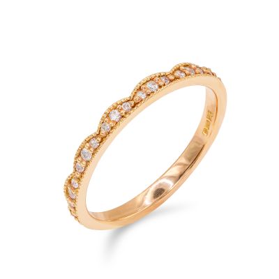 Lumbers 18ct Gold 0.14cts Diamond Scalloped Ring
