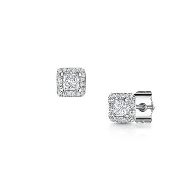 Lumbers Platinum 0.41cts Princess Cut Diamond Ear-studs