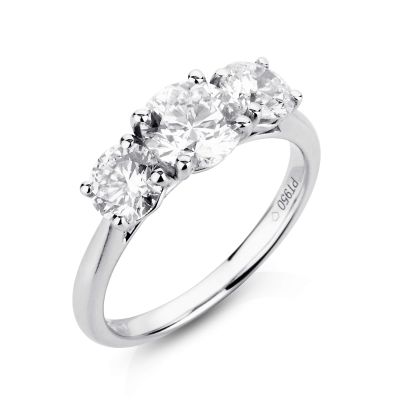 Lumbers Platinum 3 Stone Brilliant Cut Diamond Ring