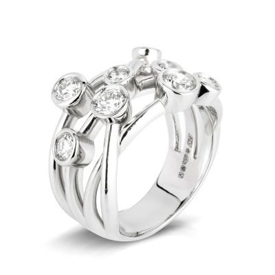 Lumbers Platinum Cascade 0.74cts Diamond Ring