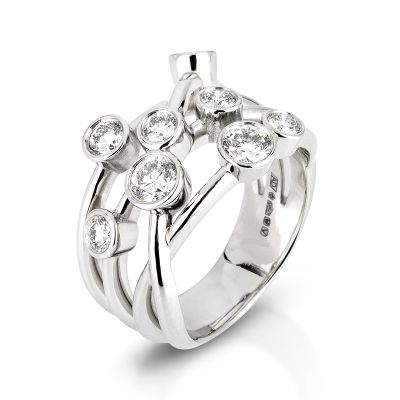 Lumbers Platinum Cascade 0.95ct Diamond Ring