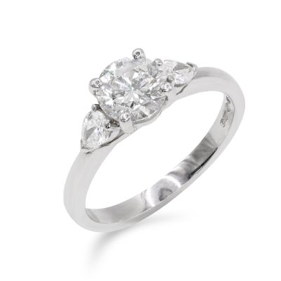 Lumbers Platinum 1.27cts Diamond 3 Stone Ring