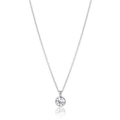 Lumbers Pre-Owned Plat 1.04cts Diamond Rub Over Necklace