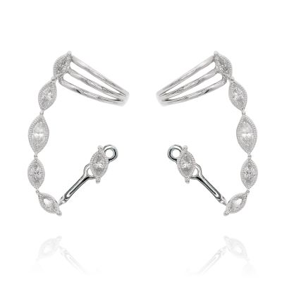 Lumbers Platinum 1.05cts Diamond Marquise Ear Cuffs