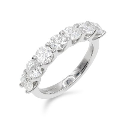 Lumbers Platinum 2.03cts Diamond U Set Half Eternity Ring