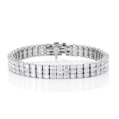 Lumbers 18ct Gold 21.02cts Diamond 3 Row Bracelet