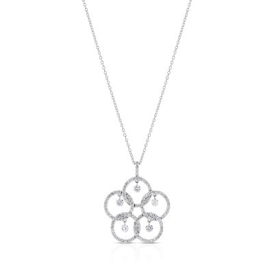 Lumbers 18ct Gold Diamond Cluster Circle Necklace
