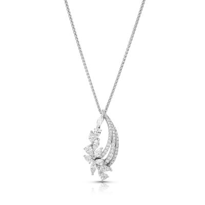 Lumbers 18ct Gold Marquise & Brilliant Cut Diamond Pendant