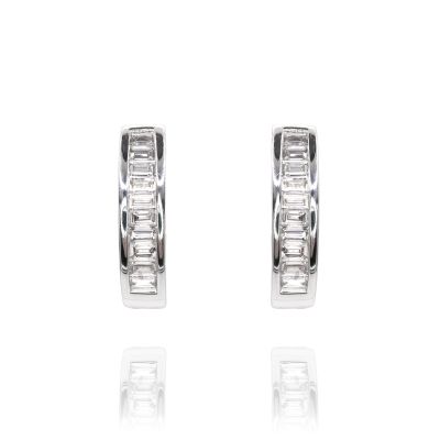 Lumbers 18ct Gold 0.51cts Diamond Baguette Hoops