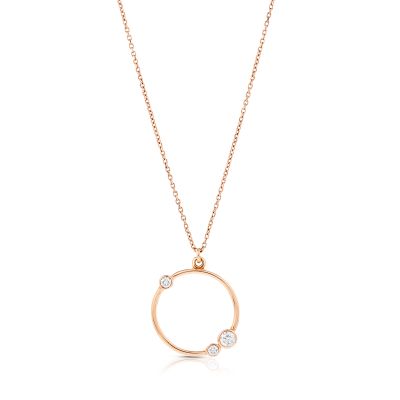 Lumbers 18ct Gold Eclipse Circle Diamond Pendant
